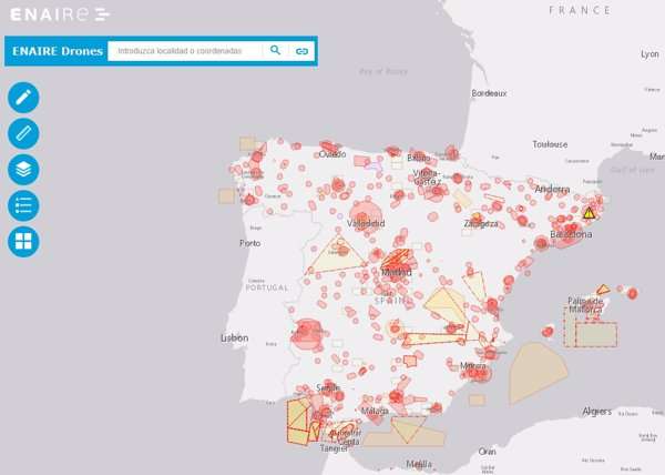 mapa zonas de vuelo españa